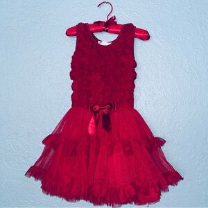 Popatu 989 Little Girls Burgundy Rose Soutach Petti Dress